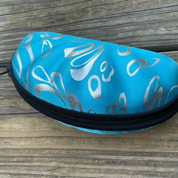 Empty case for Sunglasses Blue Hard Case Zip Up Case only - Picture 1 of 10
